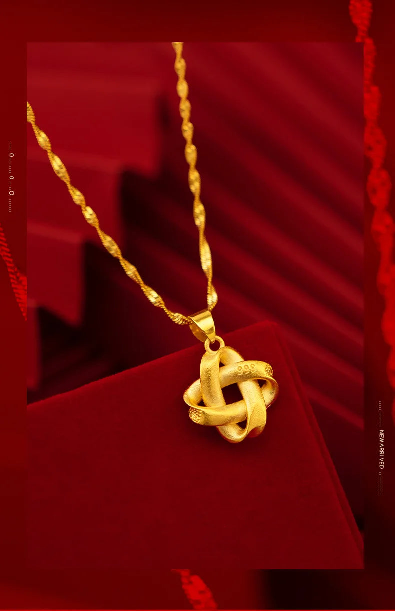 Real 18k ouro pingente colar chinês na moda folha design sólido 999 para mulheres jóias finas presentes