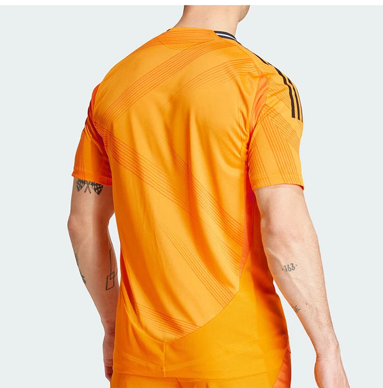 Adidas oficial genuíno 2024 nova moda masculina em torno do pescoço fino ajuste manga curta camiseta iz1642