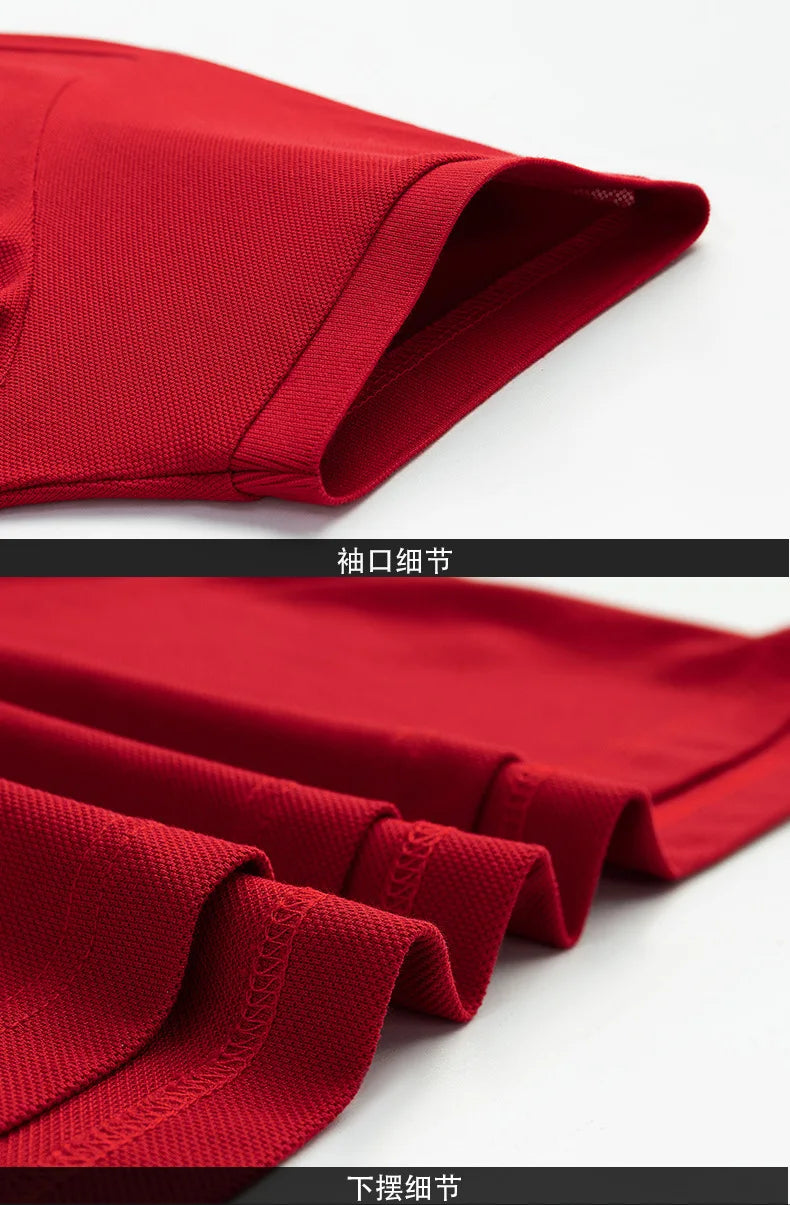 Camisa polo bordada masculina, Puro Algodão, Manga curta, Negócios, Casual, Respirável, Top, Verão, Nova marca, 4XL