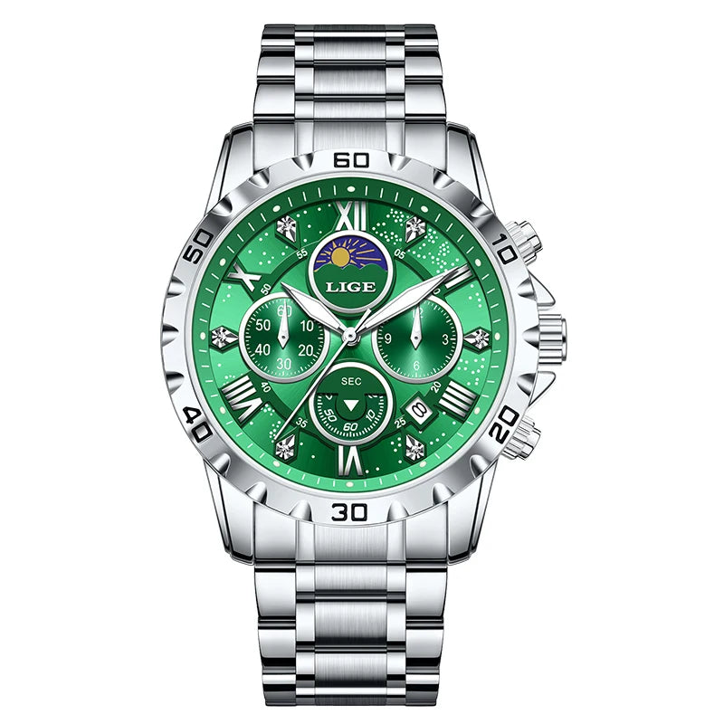 Relógio Masculino Casual Esporte Cronógrafo Relógios de Pulso de Quartz À Prova D 'Água Luminosa