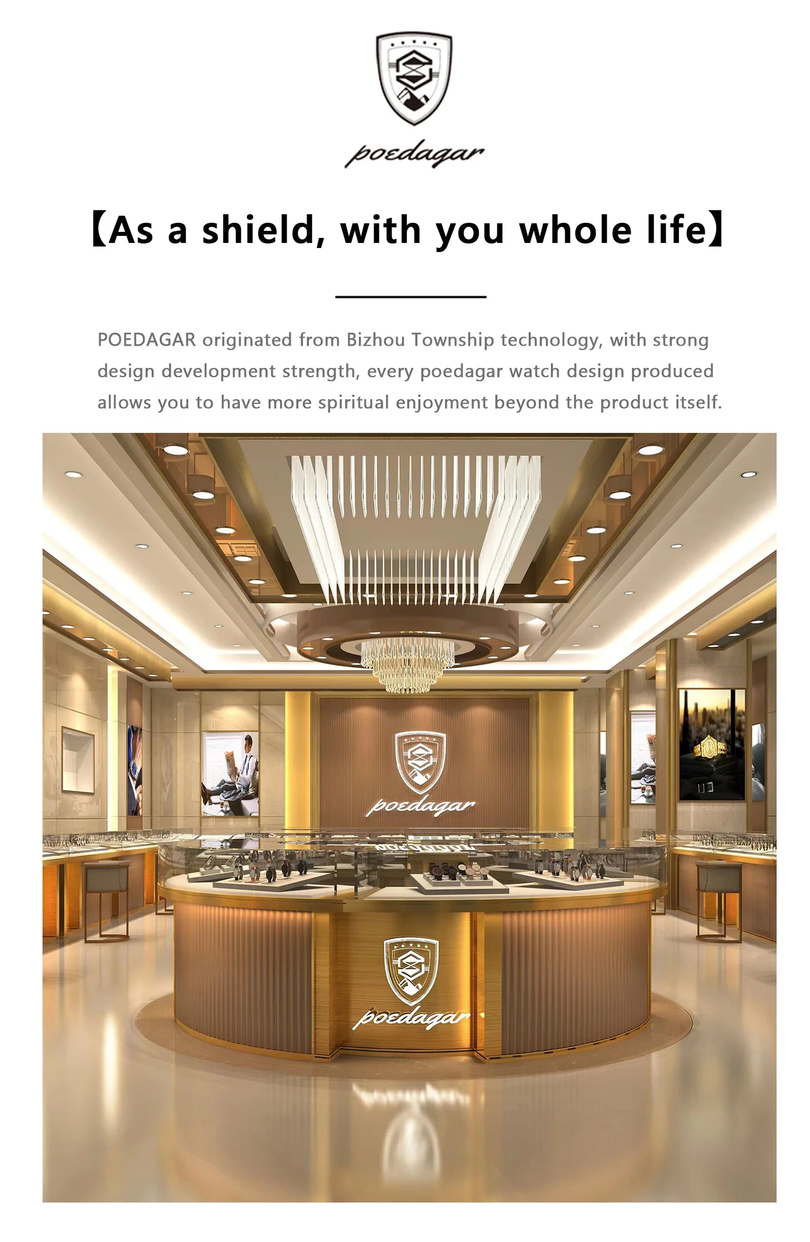 Poedagar relógio original de luxo para homem, cronógrafo, à prova d'água, luminoso, relógio masculino de quartzo, aço inoxidável