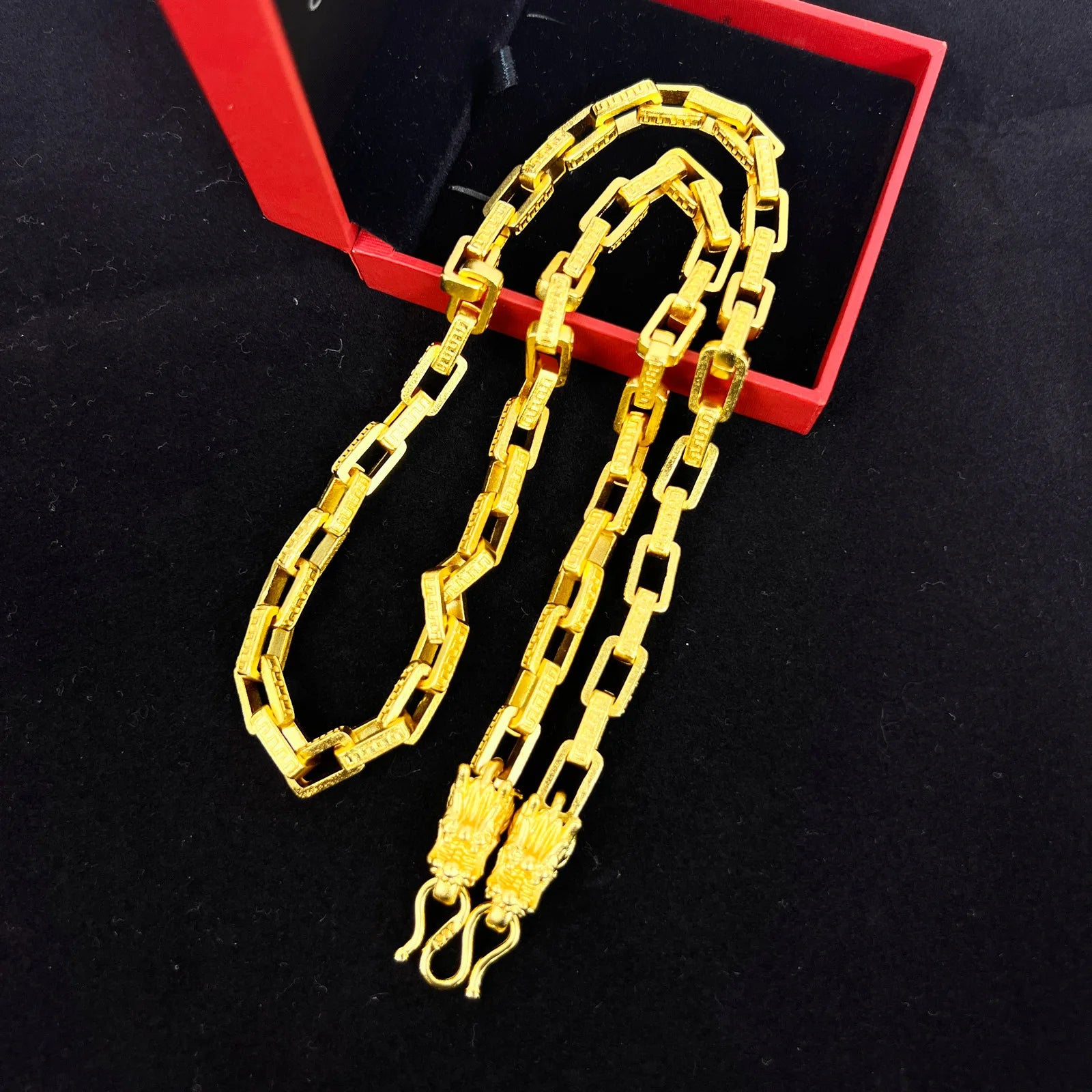 Luxo 9999 24k ouro real fivela de papel cartão colar torneira pendurado corrente personalidade dominadora corrente na moda