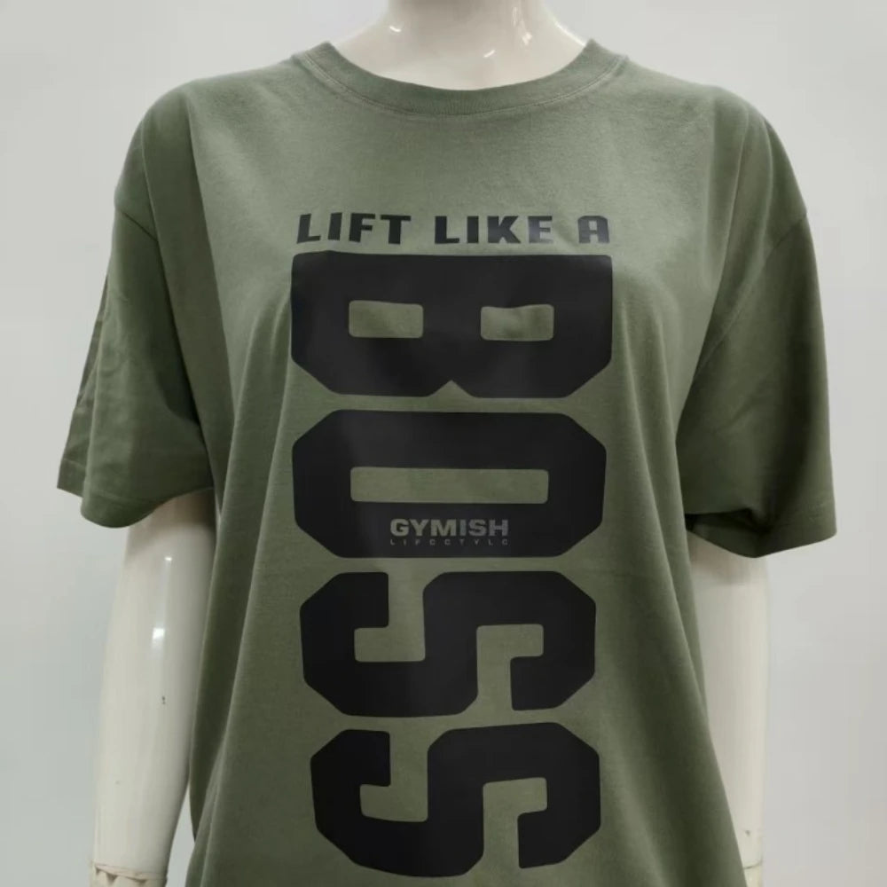 Boss camisa de treino para homens engraçado ginásio levantamento motivacional camiseta masculina crewneck algodão manga curta vida diária casual camisetas