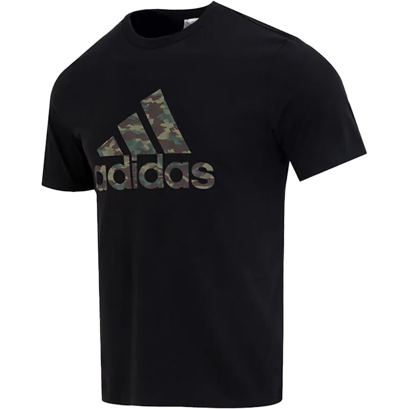 Adidas oficial genuíno novo em torno do pescoço respirável esportes masculinos manga curta camiseta hs3215