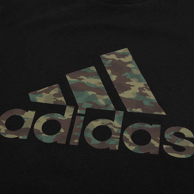 Adidas oficial genuíno novo em torno do pescoço respirável esportes masculinos manga curta camiseta hs3215