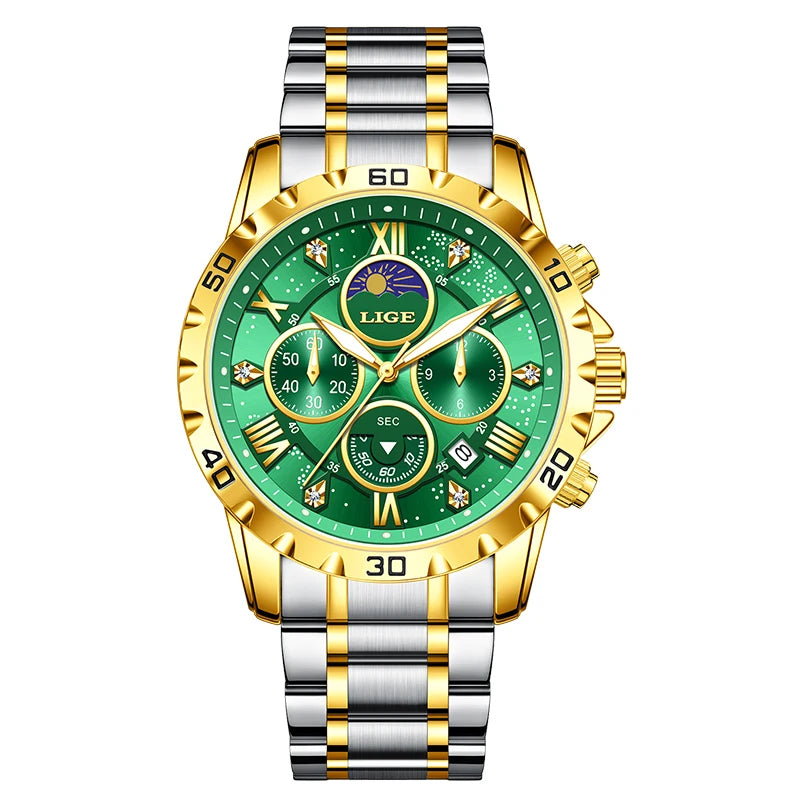 Relógio Masculino Casual Esporte Cronógrafo Relógios de Pulso de Quartz À Prova D 'Água Luminosa