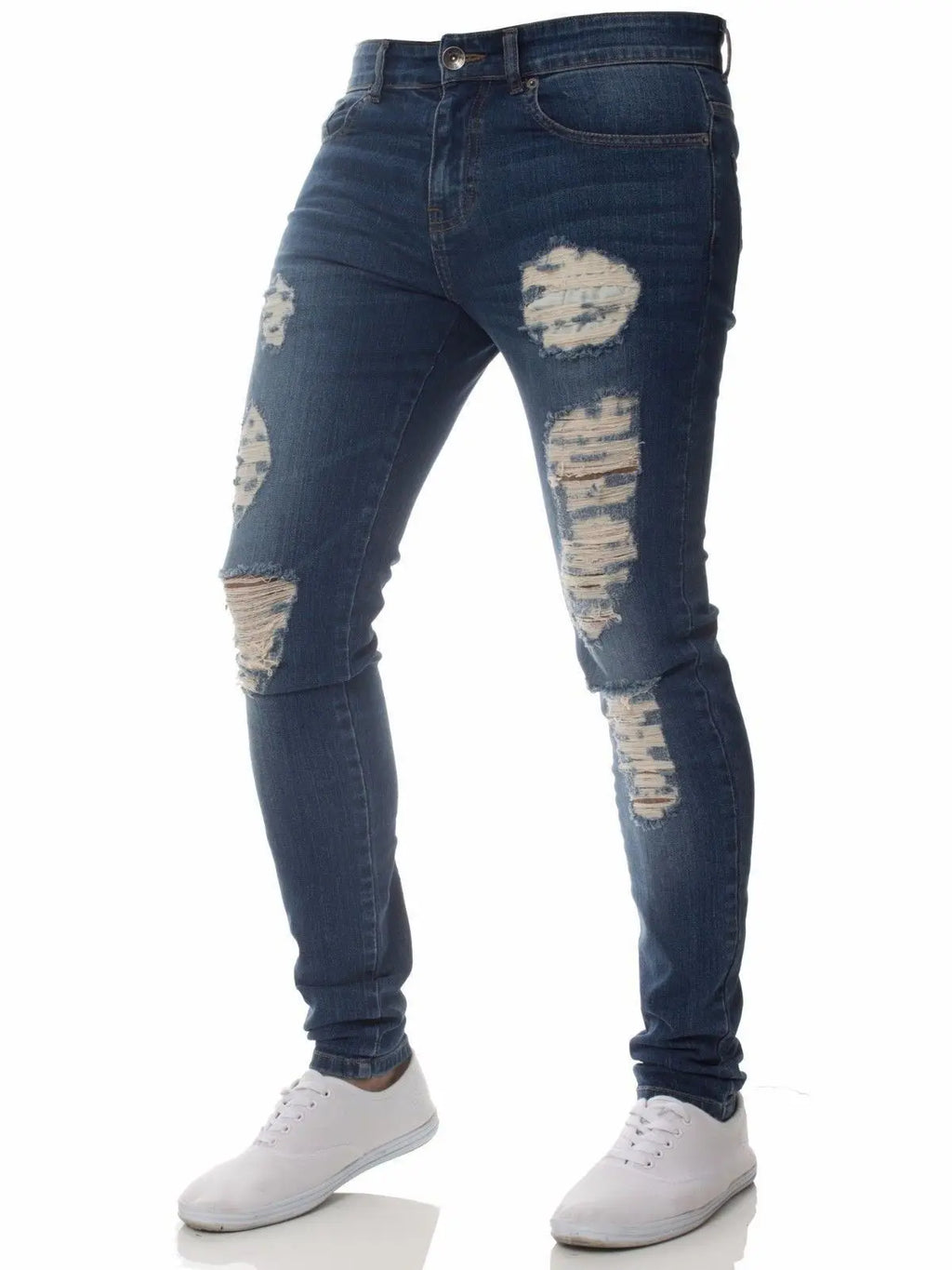 2023 branco bordado magro rasgado jeans masculino algodão elástico fino ajuste hip hop calças jeans casuais para homens calças de jogging
