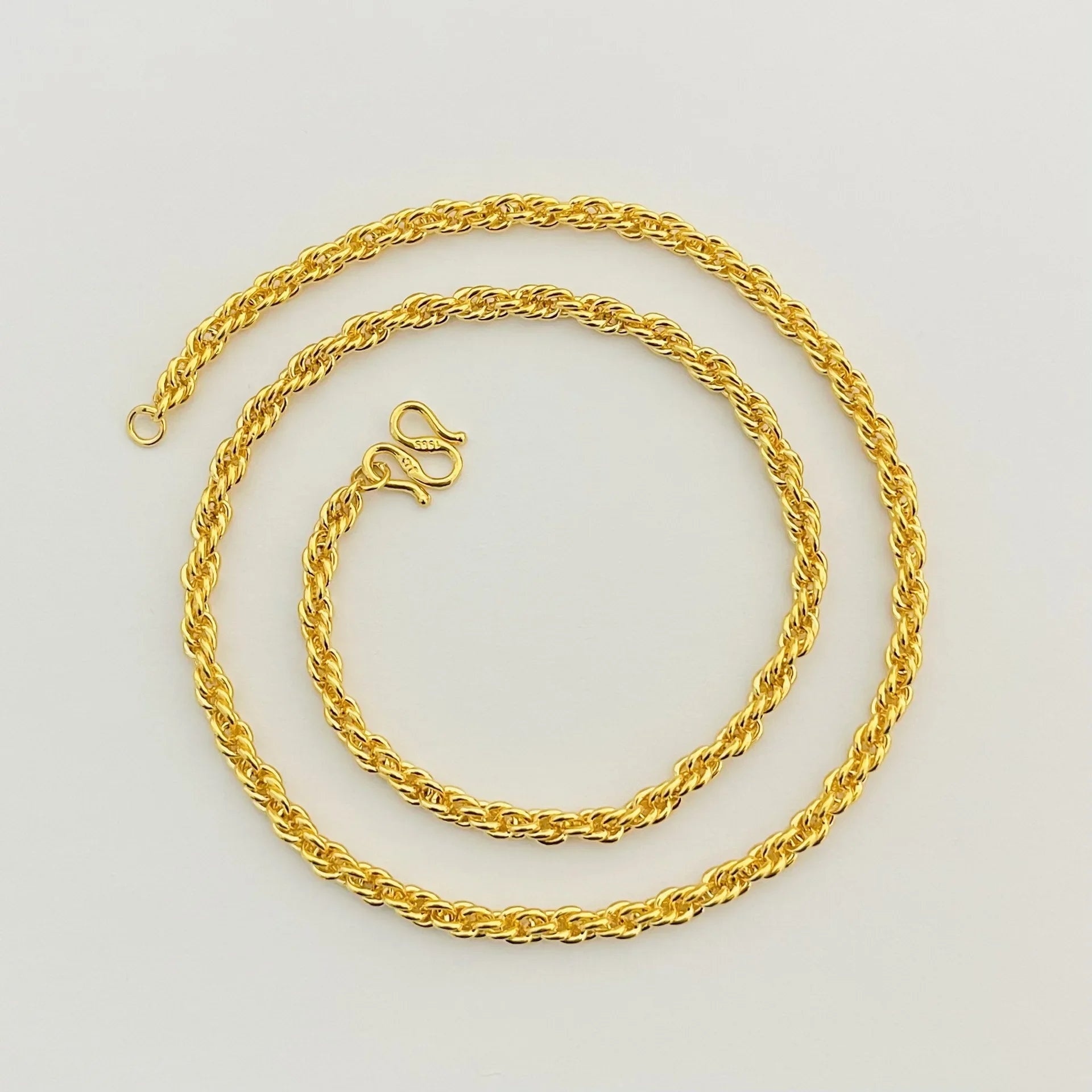 Luxo 24k ouro real jóias fio colar para homens e mulheres au9999 ouro amarelo torção fina espiral corrente