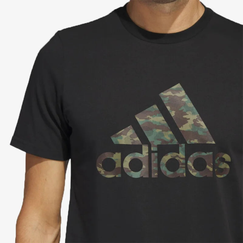 Adidas oficial genuíno novo em torno do pescoço respirável esportes masculinos manga curta camiseta hs3215