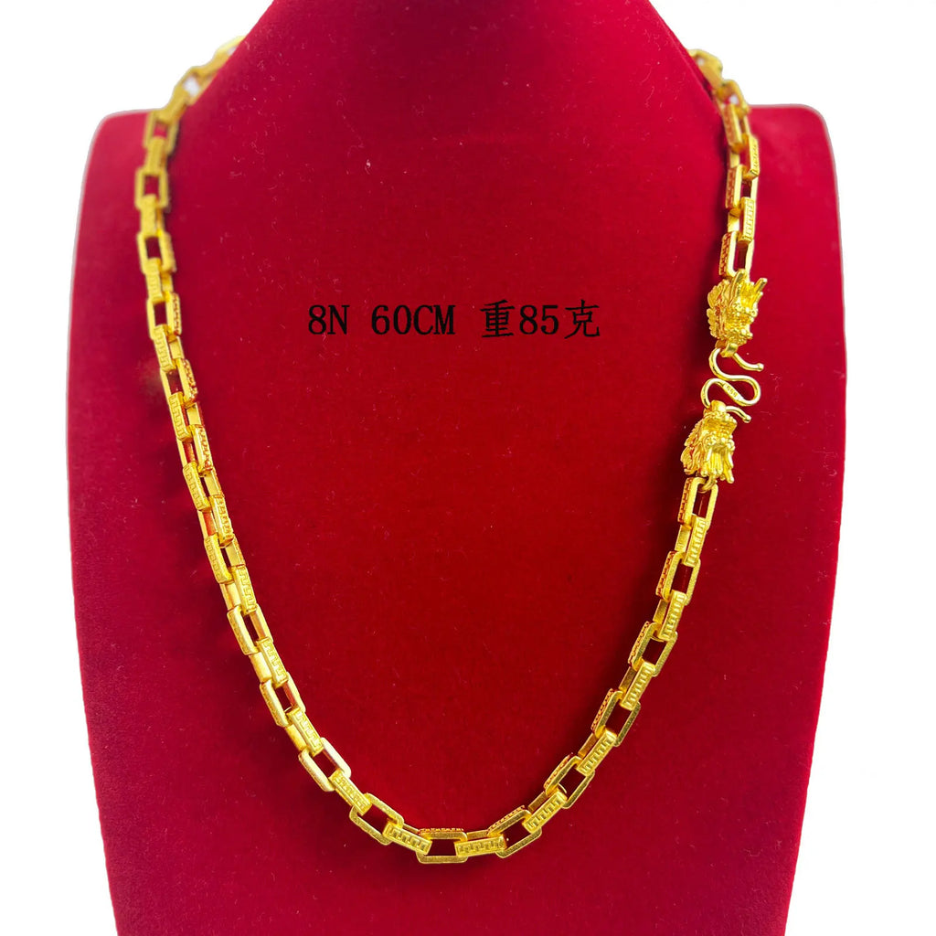 Luxo 9999 24k ouro real fivela de papel cartão colar torneira pendurado corrente personalidade dominadora corrente na moda