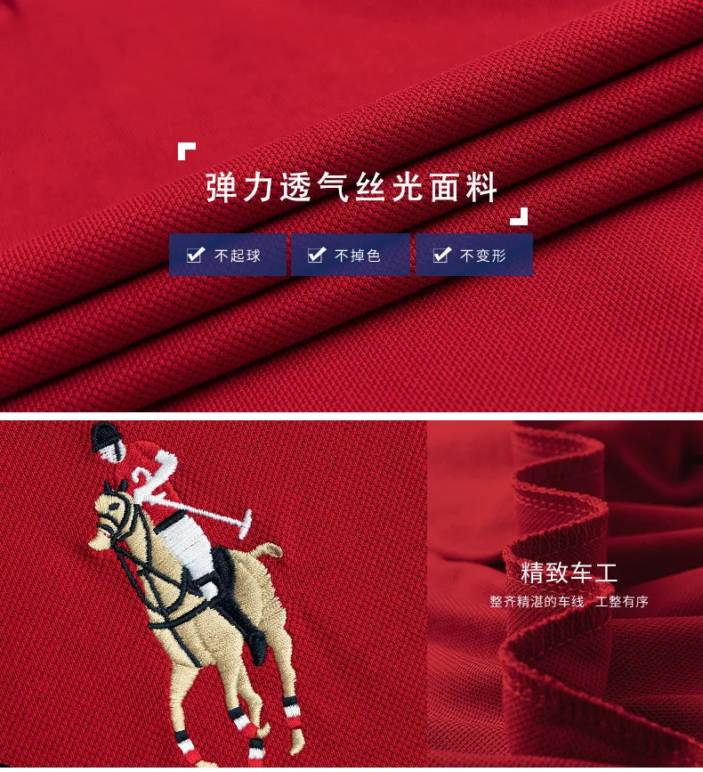 Camisa polo bordada masculina, Puro Algodão, Manga curta, Negócios, Casual, Respirável, Top, Verão, Nova marca, 4XL