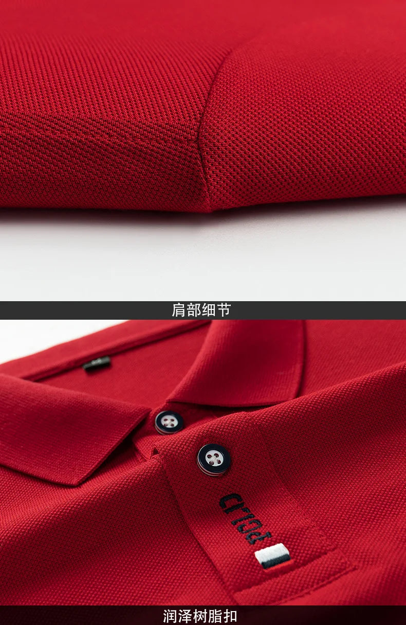 Camisa polo bordada masculina, Puro Algodão, Manga curta, Negócios, Casual, Respirável, Top, Verão, Nova marca, 4XL