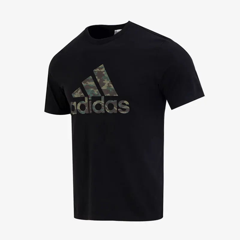 Adidas oficial genuíno novo em torno do pescoço respirável esportes masculinos manga curta camiseta hs3215