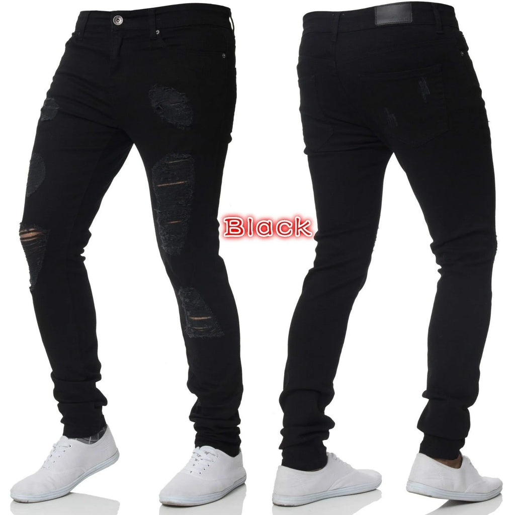 Homem calças retro lavagem zíper estiramento jeans casual fino ajuste masculino plus size lápis calças jeans magros para homem