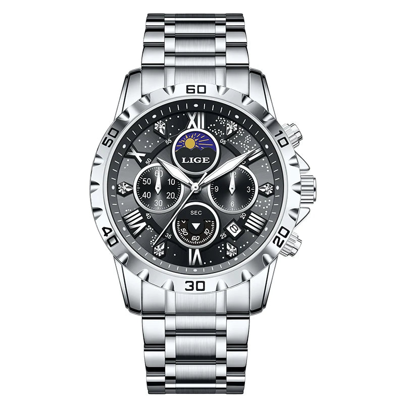 Relógio Masculino Casual Esporte Cronógrafo Relógios de Pulso de Quartz À Prova D 'Água Luminosa